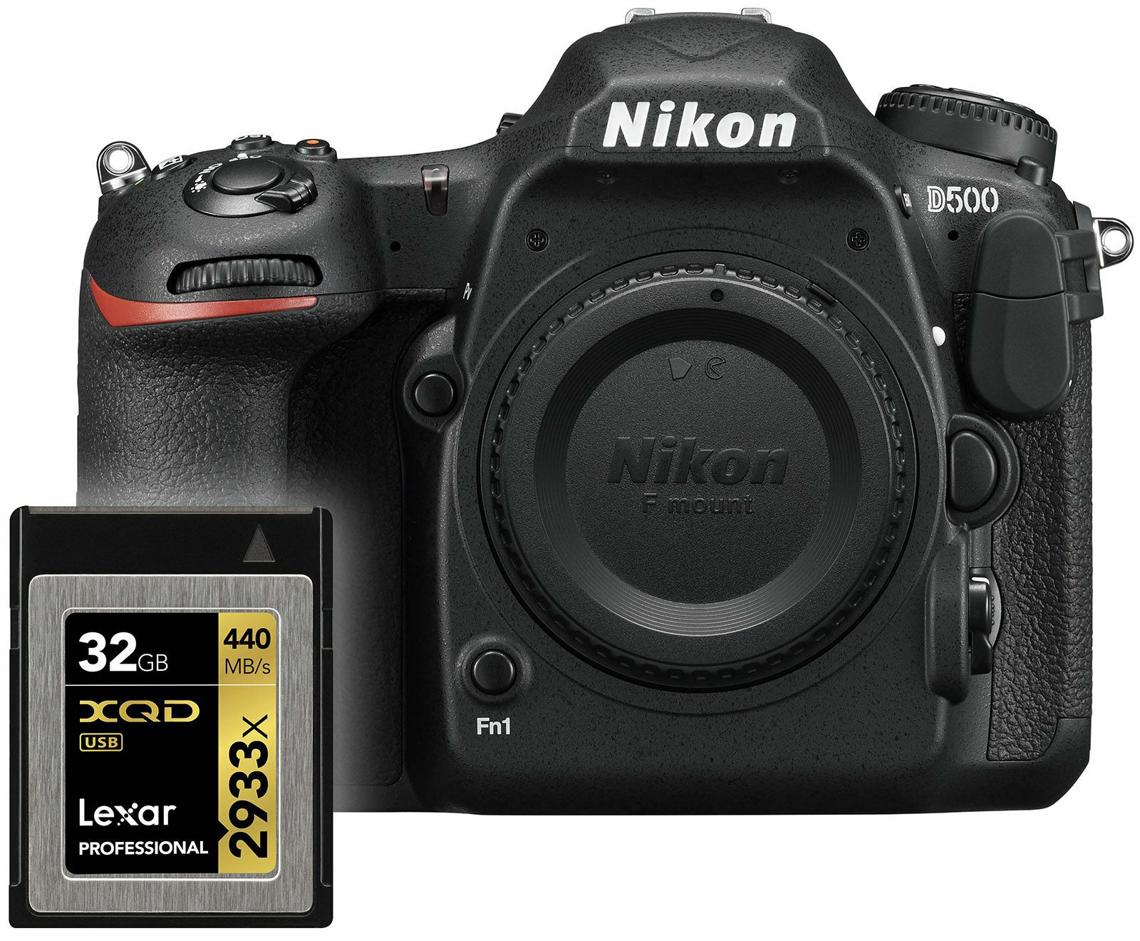 Nikon D500 Body + Lexar XQD 32GB 2933x 440mb/s memorijska kartica 4K UHD 20.9MP DX DSLR Camera digitalni fotoaparat (VBA480AE)