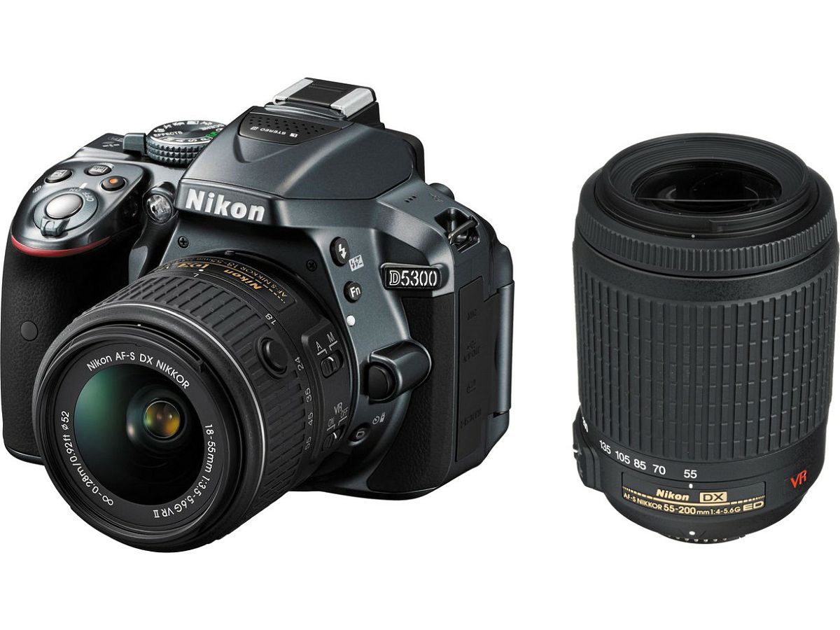 Nikon D5300 KIT WITH AF18-55VRII + AF55-200VRII DSLR fotoaparat 18-55 VR II 55-200 VR II VBA370K008