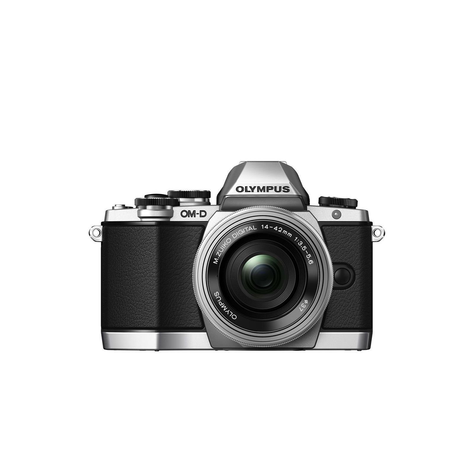 Olympus E-M10 body silver + EZ-M1442 IIR black + EZ-M4015 R black incl. Charger & Battery Micro Four Thirds MFT - OM-D Camera digitalni fotoaparat V207021SE010