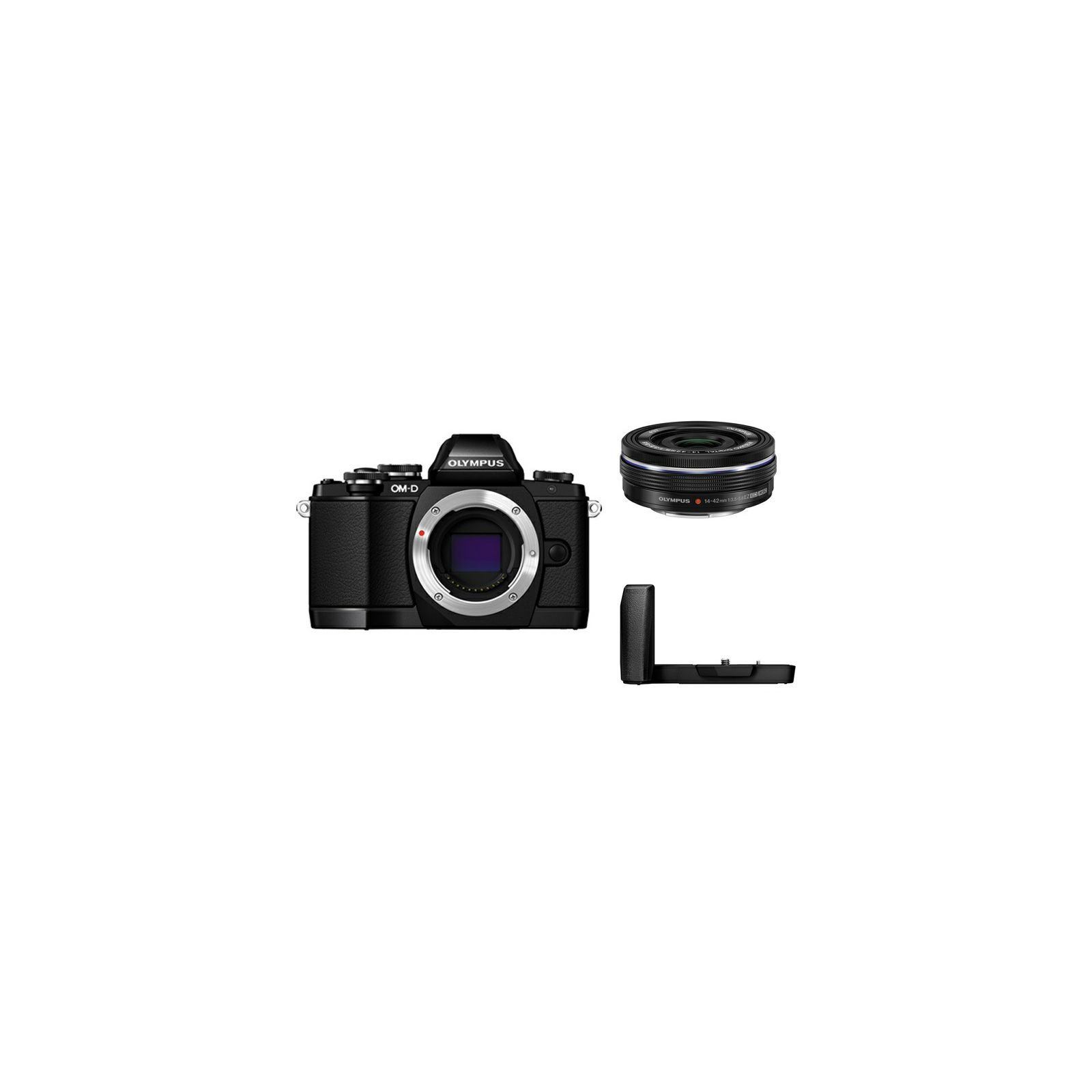 Olympus E-M10 Pancake Grip Kit blk/blk Micro Four Thirds MFT - OM-D Camera digitalni fotoaparat V207023BE010
