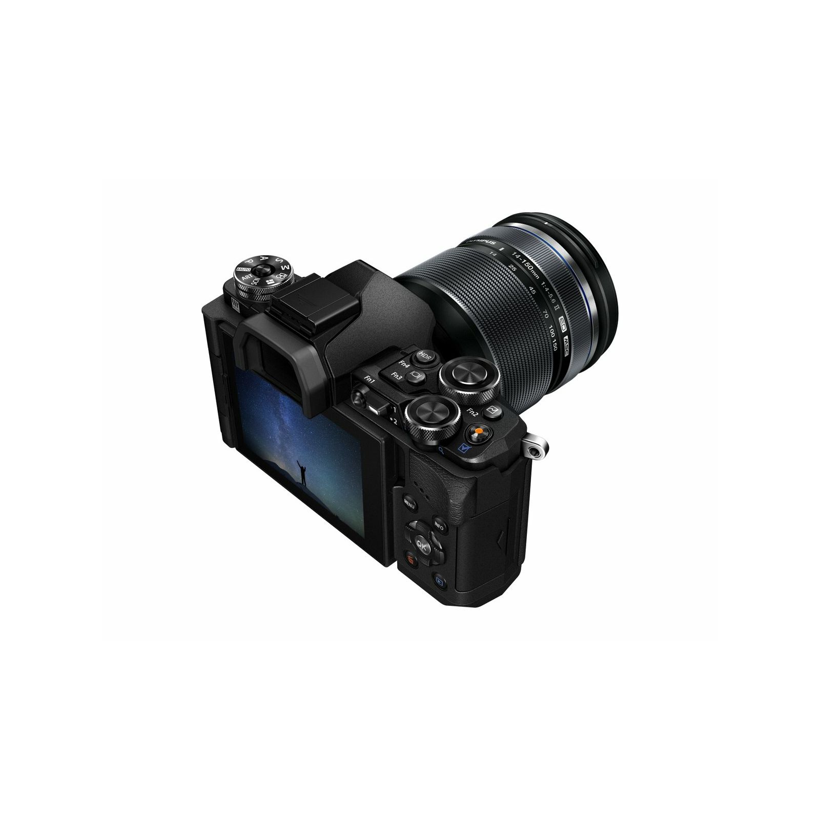 Olympus E-M5 II + 14-150 Black crni E-M5II 1415II Kit blk/blk + EZ-M1415-2 14-150mm black incl. Charger + Battery + Lens Hood Micro Four Thirds OM-D Camera digitalni fotoaparat V207043BE000