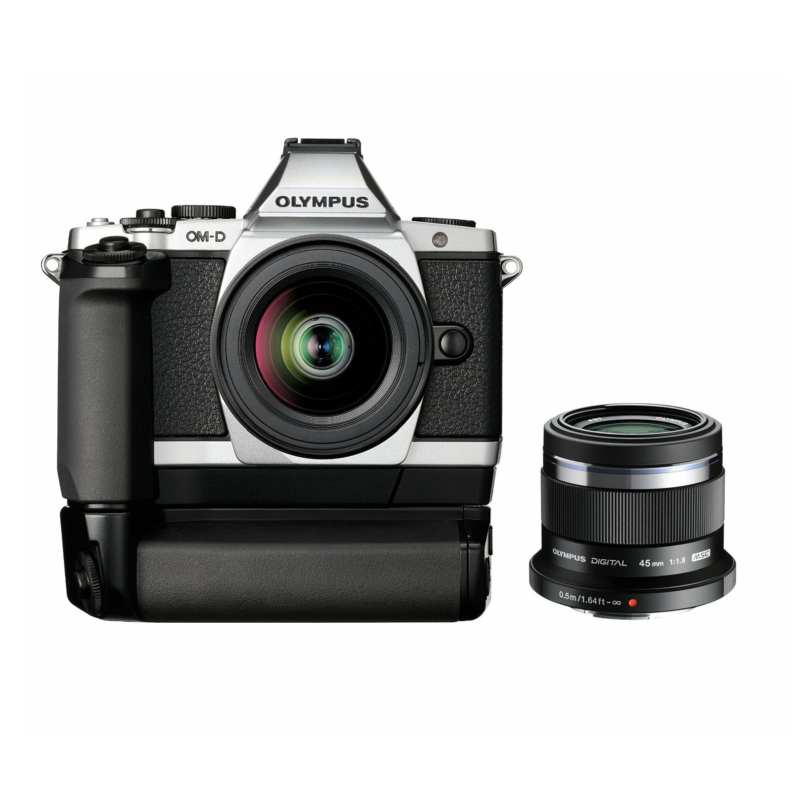 Olympus E-M5 Portrait Grip Kit slv (1250, 4518, HLD-6) blk lenses Micro Four Thirds MFT - OM-D Camera digitalni fotoaparat V204045SE050