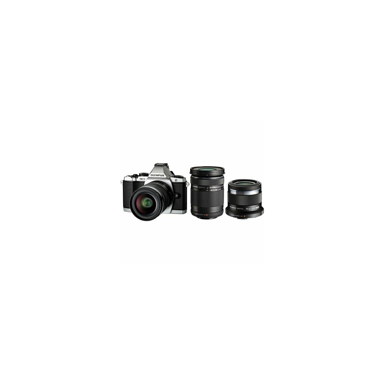 Olympus E-M5 Travel Kit slv (1250, EZ-M4015 R, 4518) blk lenses Micro Four Thirds MFT - OM-D Camera digitalni fotoaparat V204045SE040