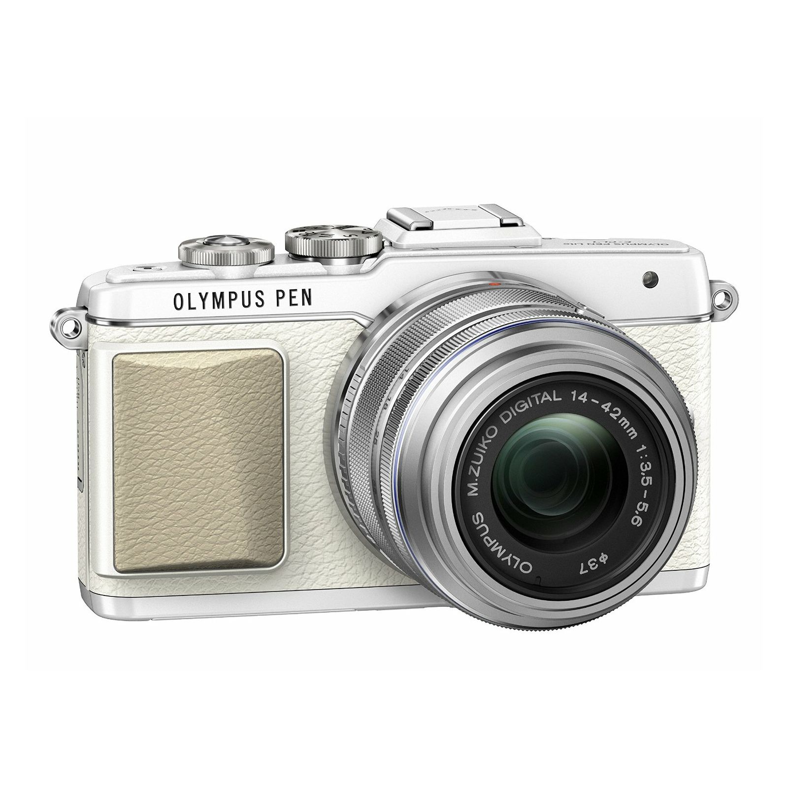 Olympus E-PL7 + 14-42mm 1:3.5-5.6 EZ + 45mm 1.8 Bijeli E-PL7 Flatlay/Portrait Kit White/silver Micro Four Thirds MFT - PEN Camera digitalni fotoaparat V205073WE010