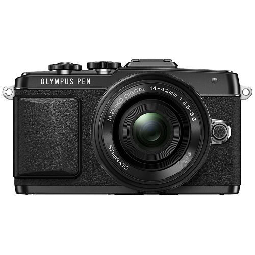 Olympus E-PL7 + 14-42mm Pancake Zoom Kit blk/blk E-PL7 black + EZ-M1442EZ black - incl. Charger & Battery 14-42 Micro Four Thirds MFT - PEN Camera digitalni fotoaparat V205073BE001