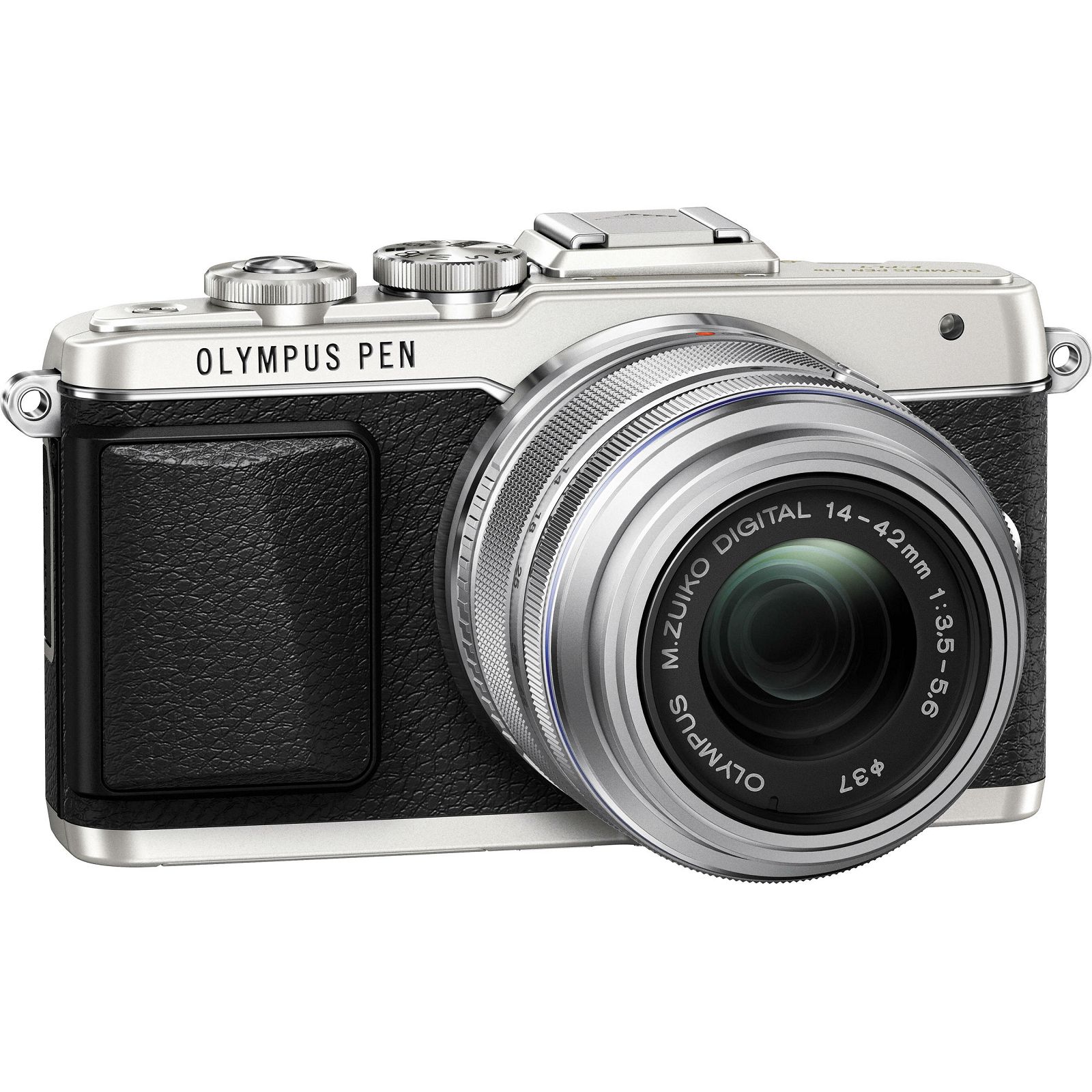 Olympus E-PL7 + 14-42mm Pancake Zoom Kit slv/slv E-PL7 silver + EZ-M1442EZ silver - incl. Charger & Battery 14-42 Micro Four Thirds MFT - PEN Camera digitalni fotoaparat V205073SE001