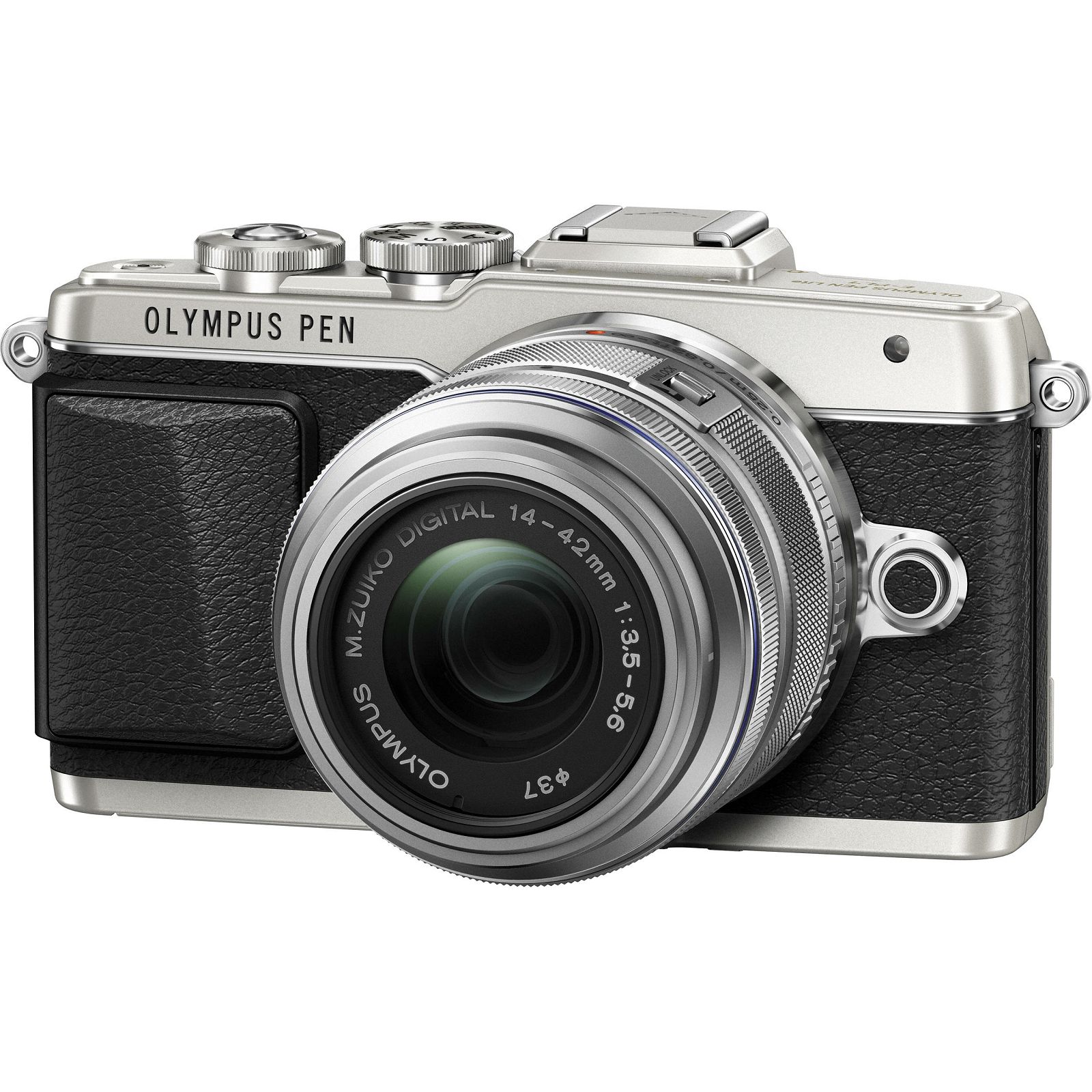 Olympus E-PL7 + 14-42mm Pancake Zoom Kit slv/slv E-PL7 silver + EZ-M1442EZ silver - incl. Charger & Battery 14-42 Micro Four Thirds MFT - PEN Camera digitalni fotoaparat V205073SE001