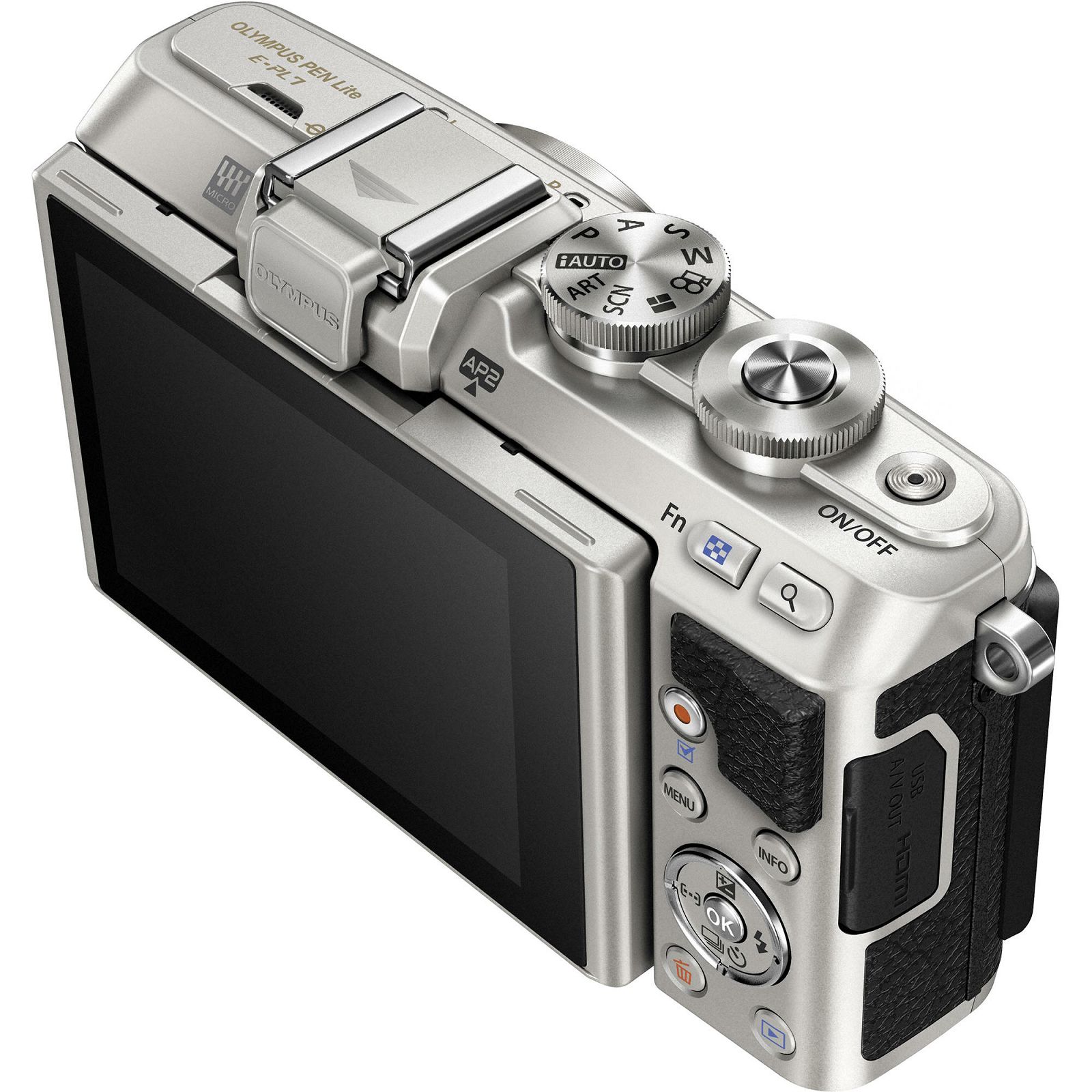 Olympus E-PL7 + 14-42mm silver EZ-M1442 II R silver Kit - incl. Charger + Battery 14-42 Micro Four Thirds MFT - PEN Camera digitalni fotoaparat V205071SE000