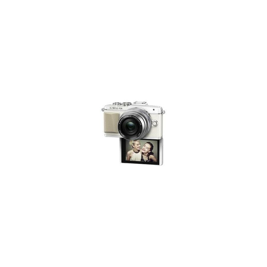 Olympus E-PL7 + 14-42mm Pancake Zoom Kit wht/slv E-PL7 white + EZ-M1442EZ silver - incl. Charger & Battery 14-42 Micro Four Thirds MFT - PEN Camera digitalni fotoaparat V205073WE001