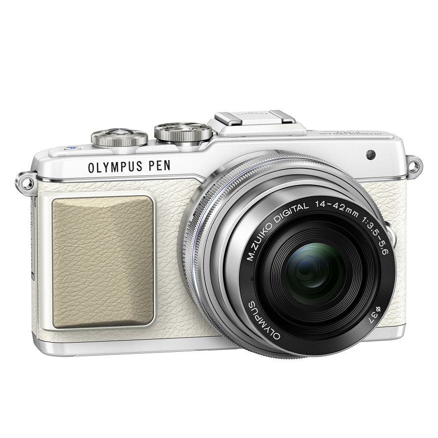 Olympus E-PL7 + 14-42mm Pancake Zoom Kit wht/slv E-PL7 white + EZ-M1442EZ silver - incl. Charger & Battery 14-42 Micro Four Thirds MFT - PEN Camera digitalni fotoaparat V205073WE001