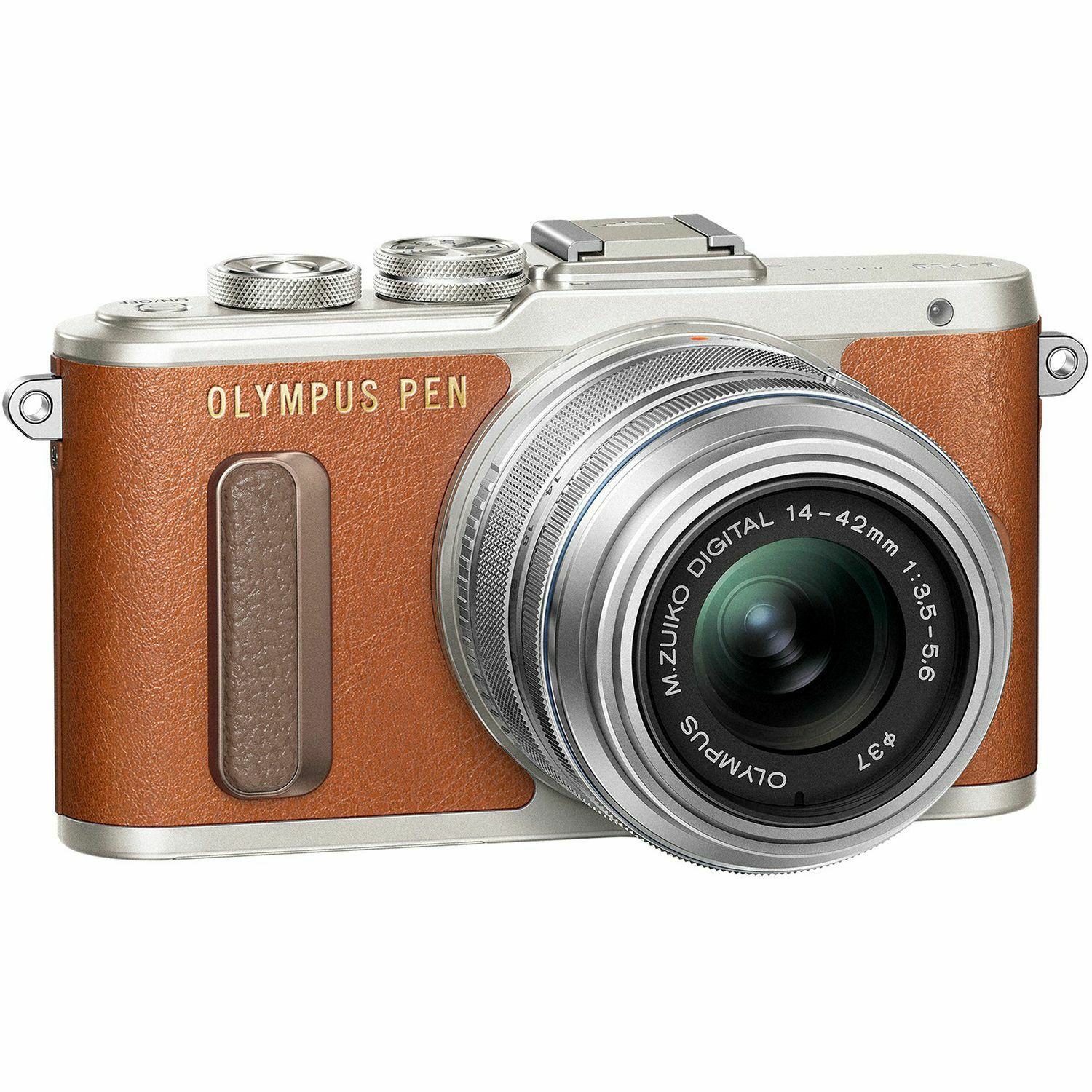 Olympus E-PL8 + 14-42mm Brown Pancake Zoom Kit brn/slv Smeđi digitalni fotoaparat s objektivom EZ-M1442EZ incl. Charger & Battery 14-42 Micro Four Thirds MFT PEN Camera (V205082NE000)