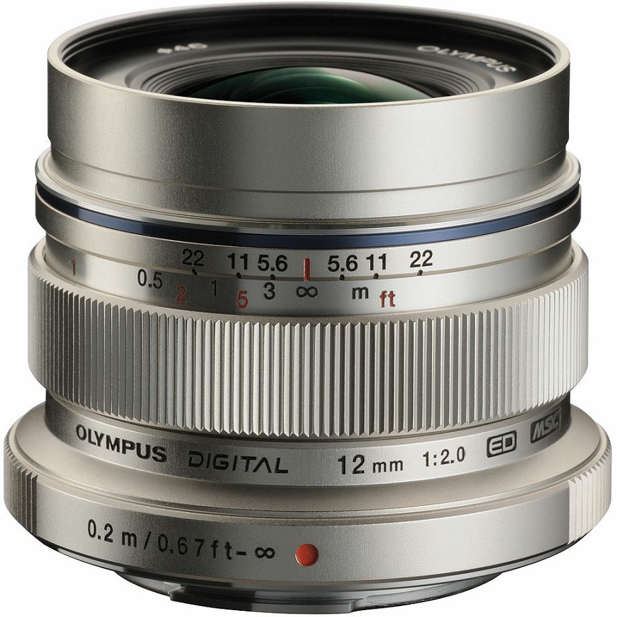Olympus M.ZUIKO DIGITAL  ED 12mm 1:2.0 / EW-M1220 silver Micro Four Thirds MFT - PEN Camera objektiv lens lenses V311020SE000