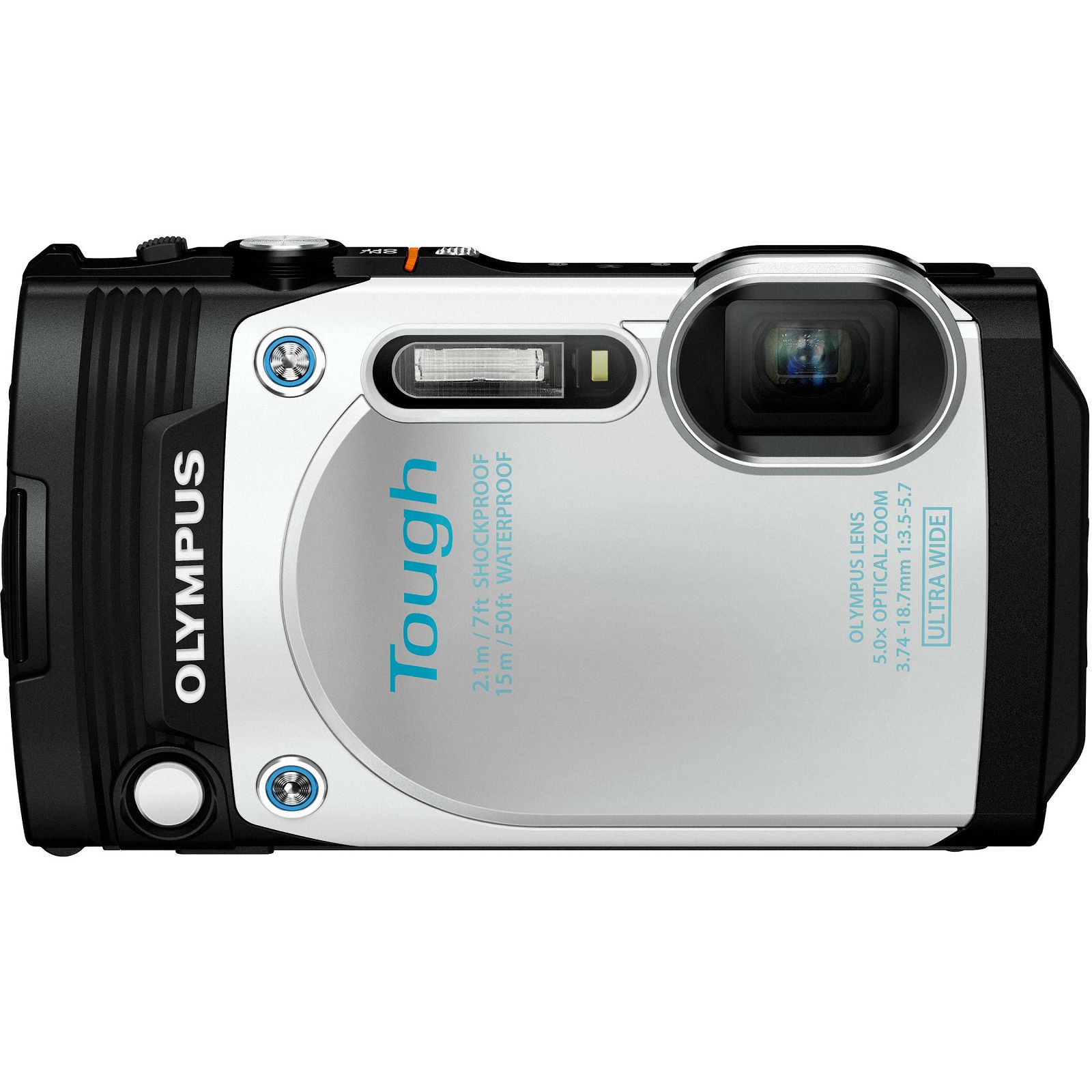 Olympus TG-870 White - 16.0 MP 5x super wide Zoom, 3.0" tilt LCD, 15m waterproof full 60p HD Movie WiFi and GPS Tough digitalni kompaktni vodootporni fotoaparat V104200WE000