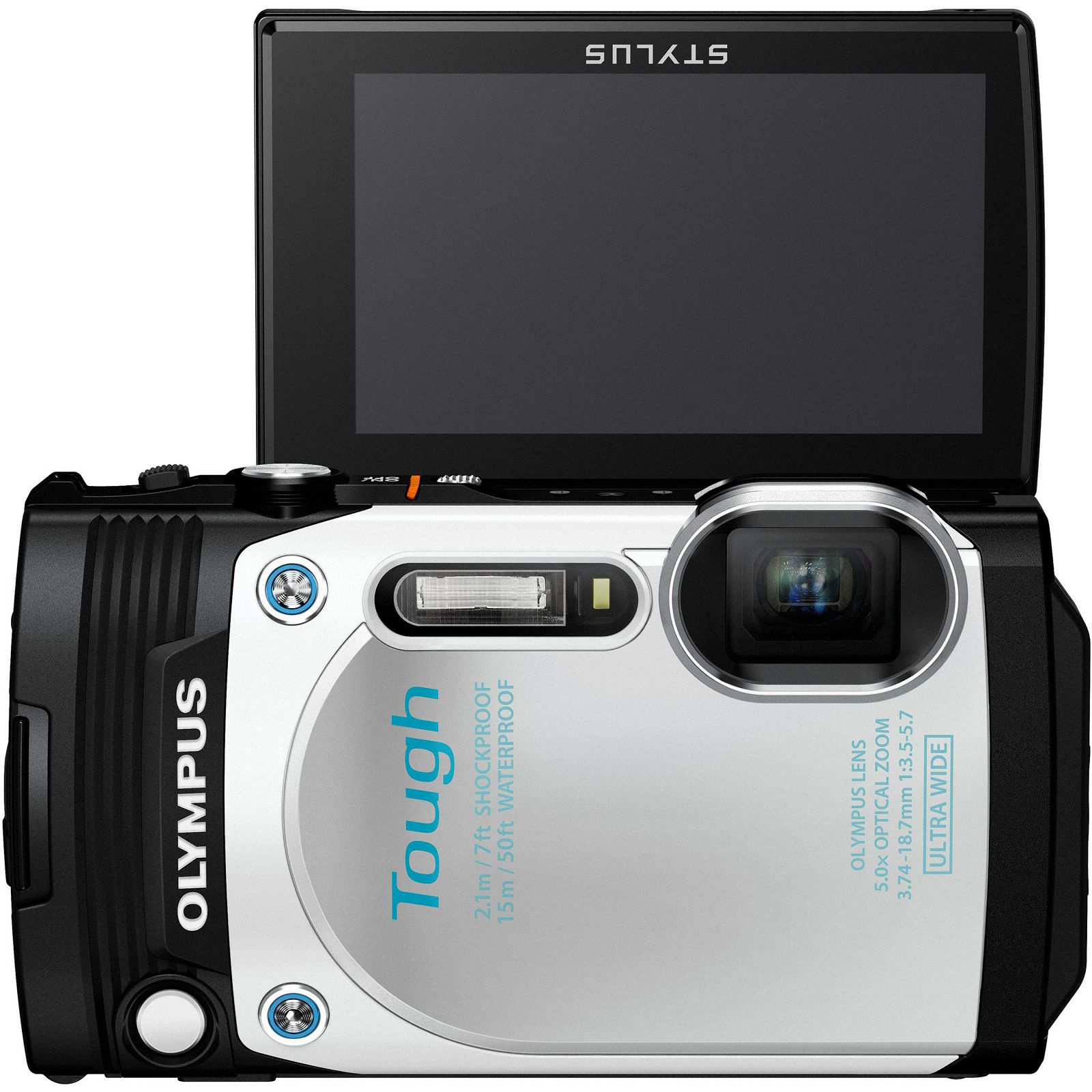 Olympus TG-870 White - 16.0 MP 5x super wide Zoom, 3.0" tilt LCD, 15m waterproof full 60p HD Movie WiFi and GPS Tough digitalni kompaktni vodootporni fotoaparat V104200WE000