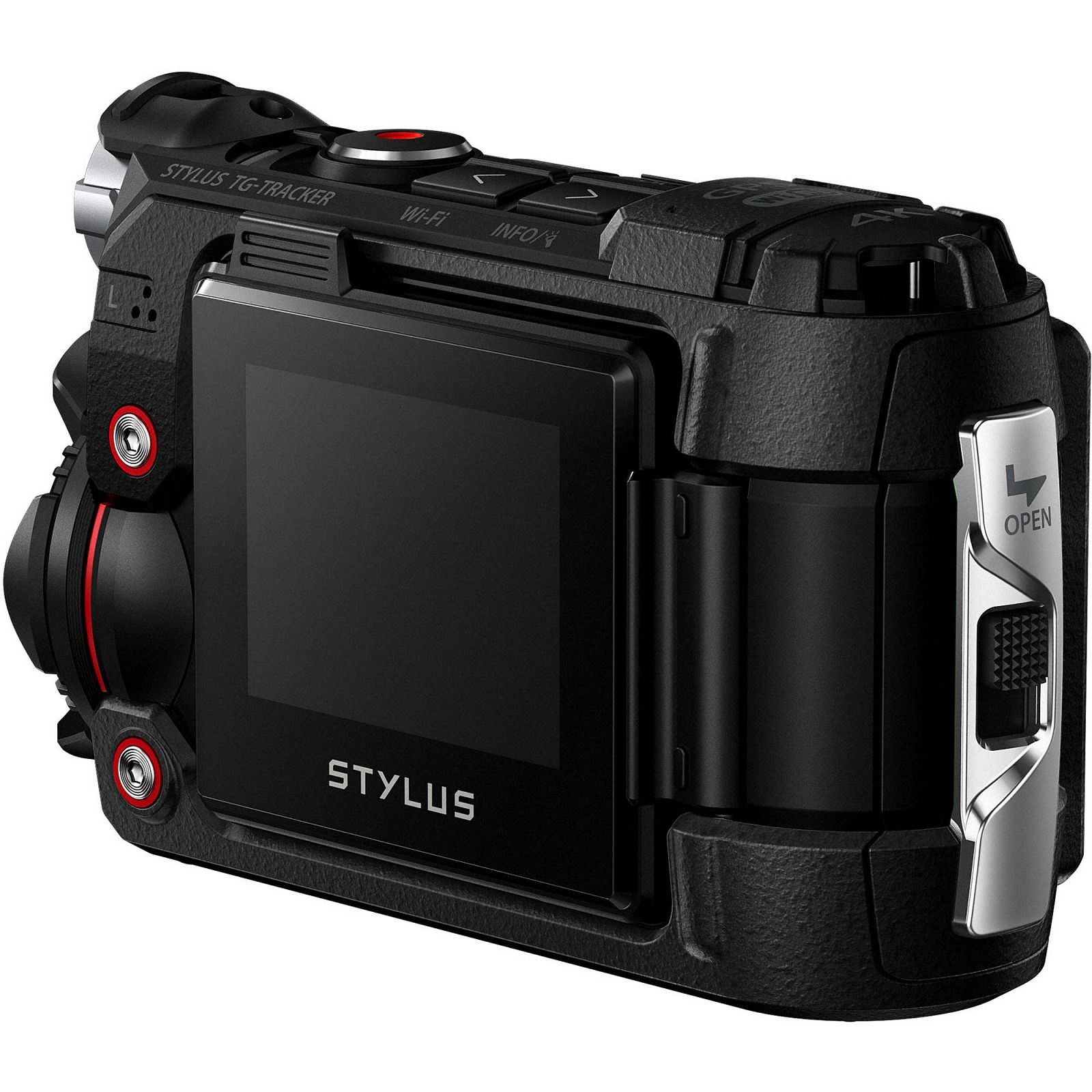 Olympus TG-Tracker Black - 7.2MP 204° ultra-wide, waterproof, shockproof, cushproof, freezeproof, 4K 60p, 5-Axis, Time Lapse Movie WiFi GPS digitalni kompaktni vodootporni fotoaparat V104180BE000