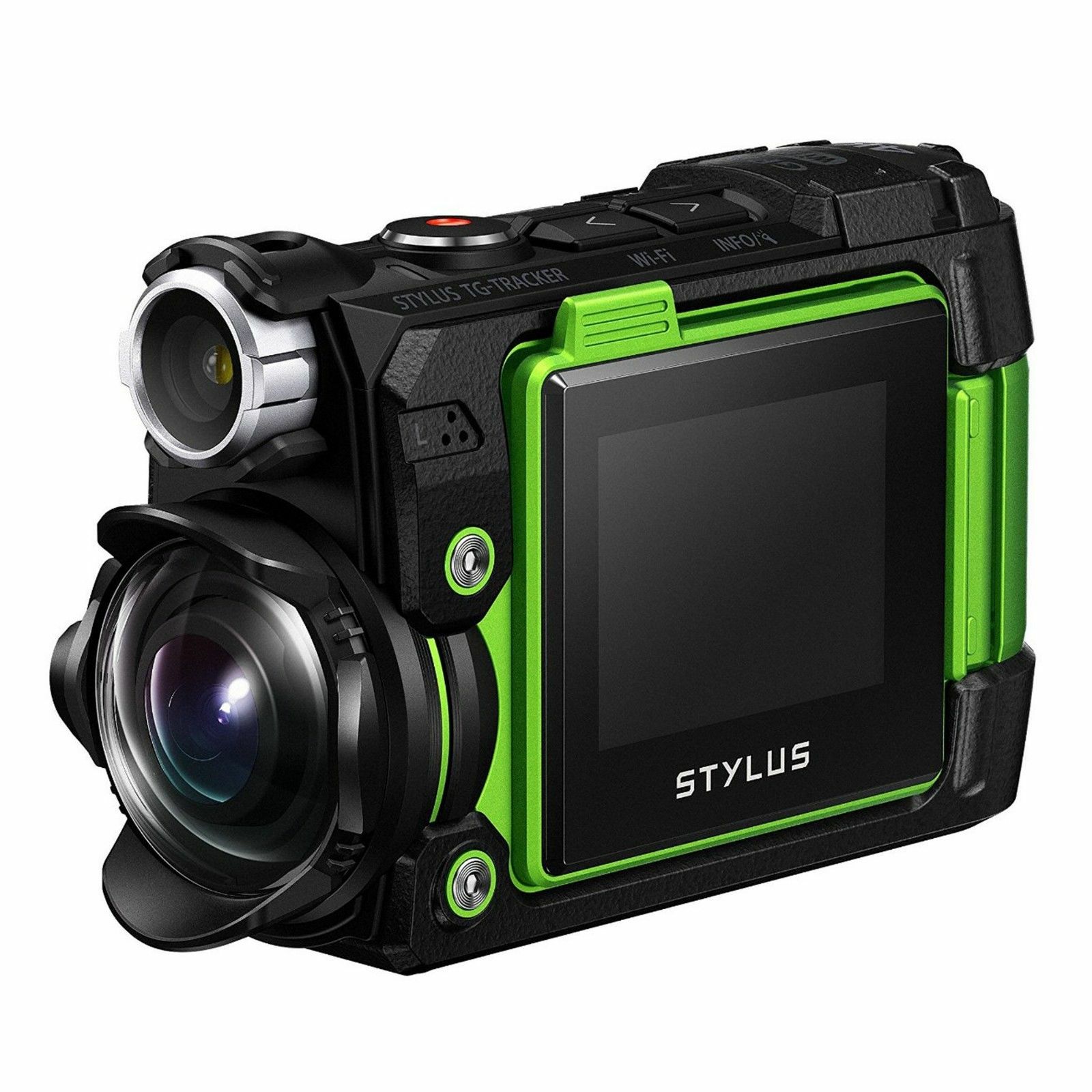 Olympus TG-Tracker Green - 7.2MP 204° ultra-wide, waterproof, shockproof, cushproof, freezeproof, 4K 60p, 5-Axis, Time Lapse Movie WiFi GPS digitalni kompaktni vodootporni fotoaparat V104180EE000