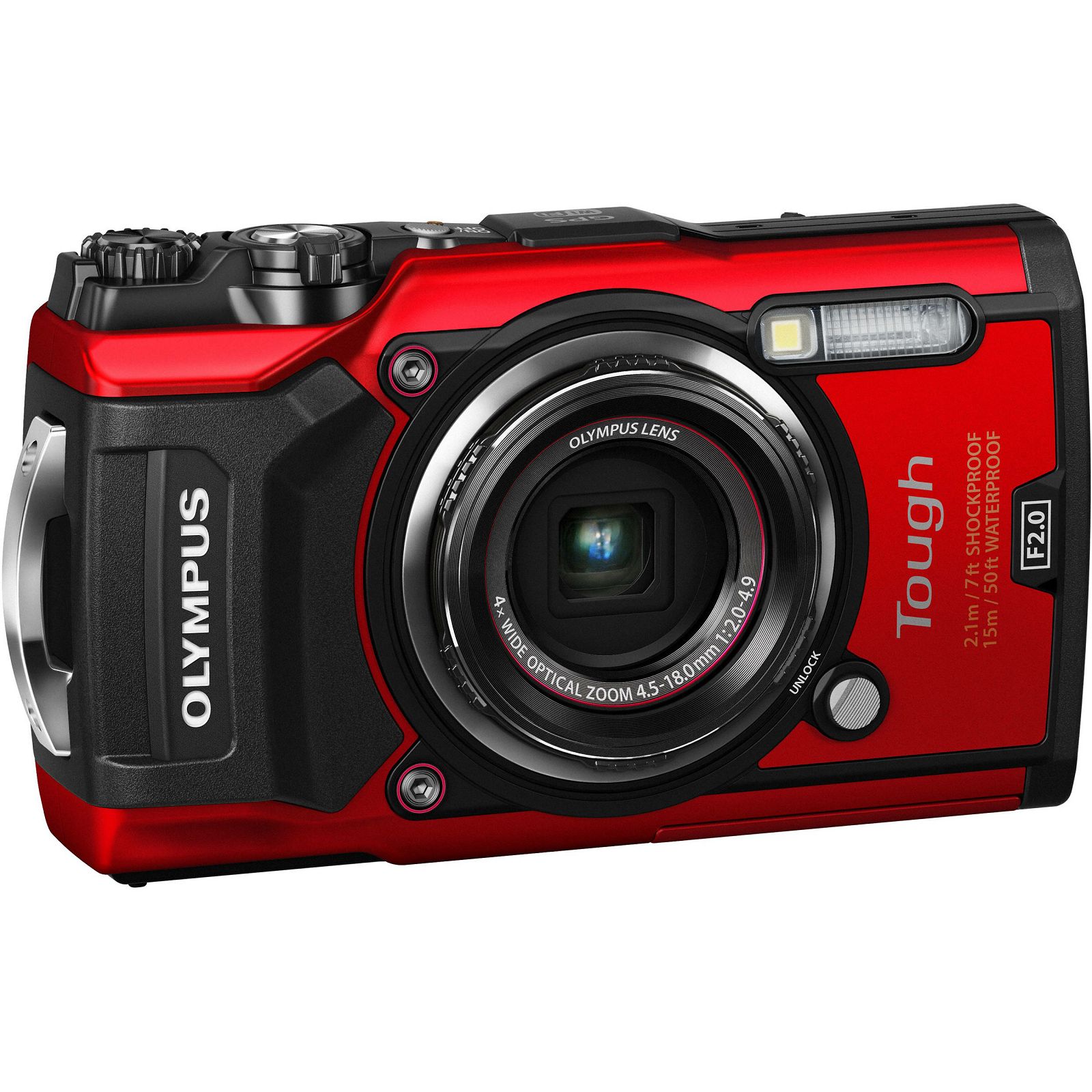 Olympus Tough TG-5 Red crveni WiFi GPS 4K video 120p 12MP 25-100mm f2.0 Digitalni podvodni vodonepropusni fotoaparat (V104190RE000)