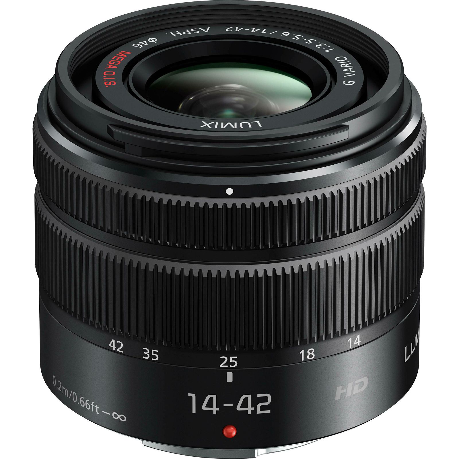 Panasonic 14-42mm f/3.5-5.6 Asph Mega O.I.S. Lumix G Vario standardni objektiv za Micro Four Thirds MFT micro4/3" H-FS014042 (H-FS014042E)