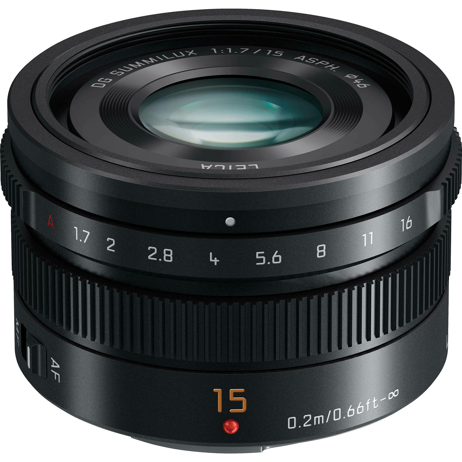 Panasonic 15mm f/1.7 Asph Black Leica DG Summilux širokokutni objektiv za Micro Four Thirds MFT micro4/3" H-X015 (H-X015E-K)