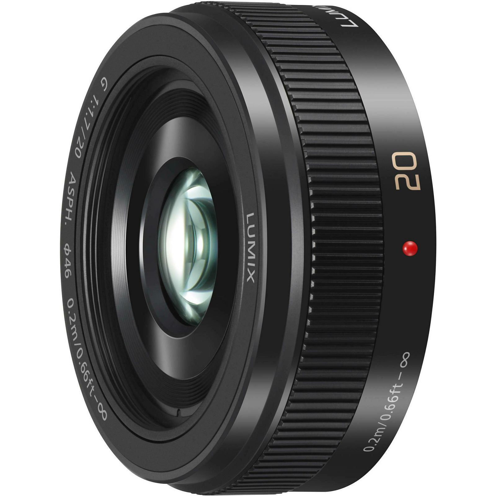 Panasonic 20mm f/1.7 II Asph Black Lumix G Pancake standardni objektiv za Micro Four Thirds MFT micro4/3" H-H020AE H-H020A (H-H020AE-K)