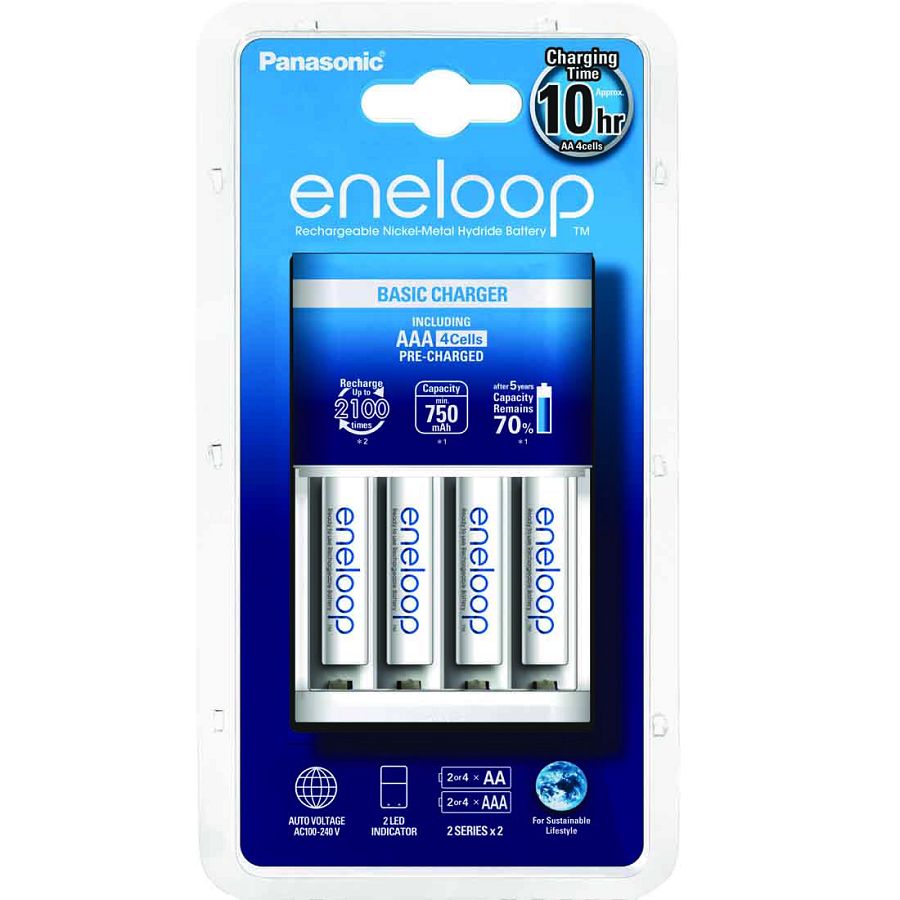 Panasonic Eneloop BASIC punjač + 4xAAA Eneloop punjive baterije K-KJ18MCC04E