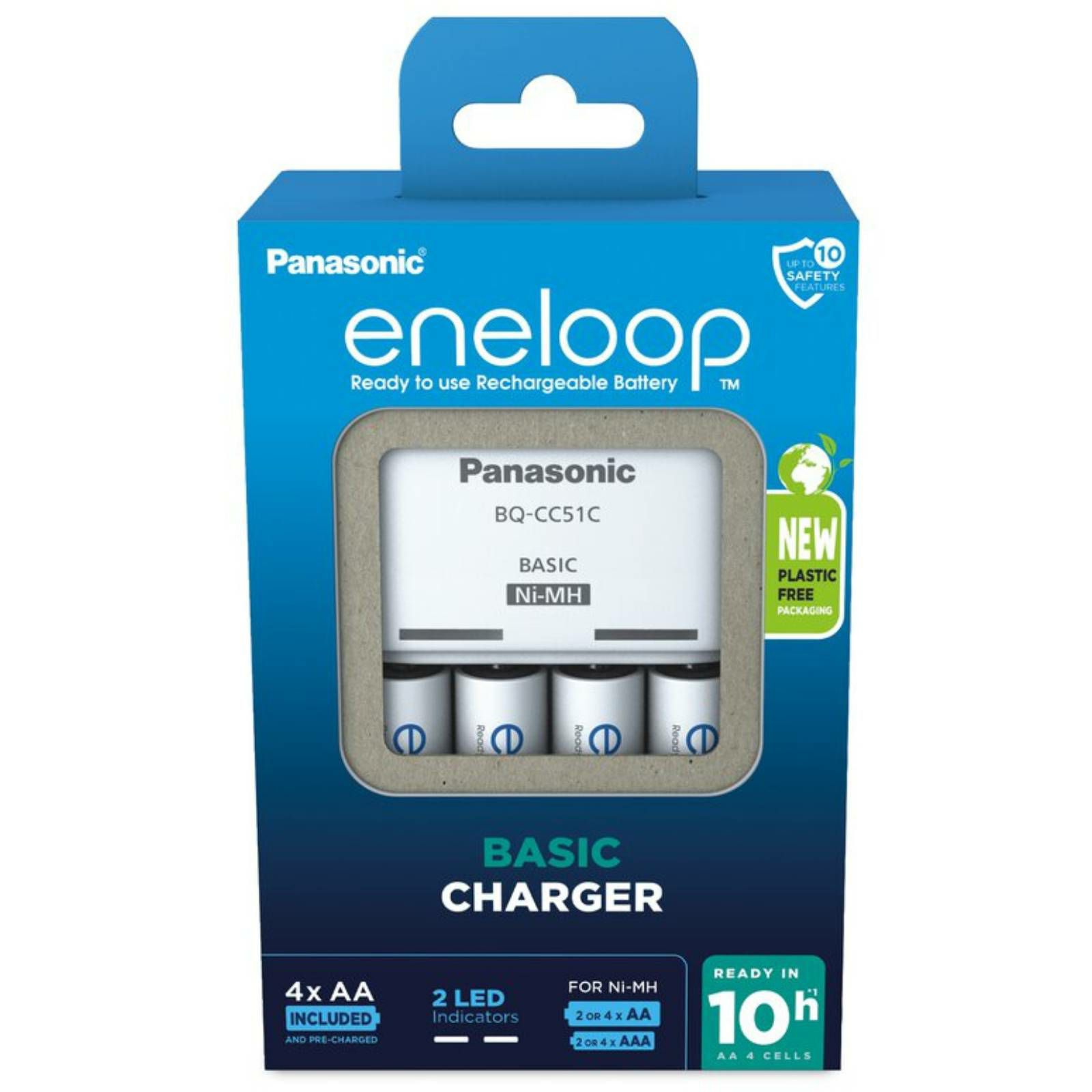 Panasonic Eneloop battery charger BQ-CC51 + 4 x R6/AA Eneloop 2000mAh BK-3MCDE