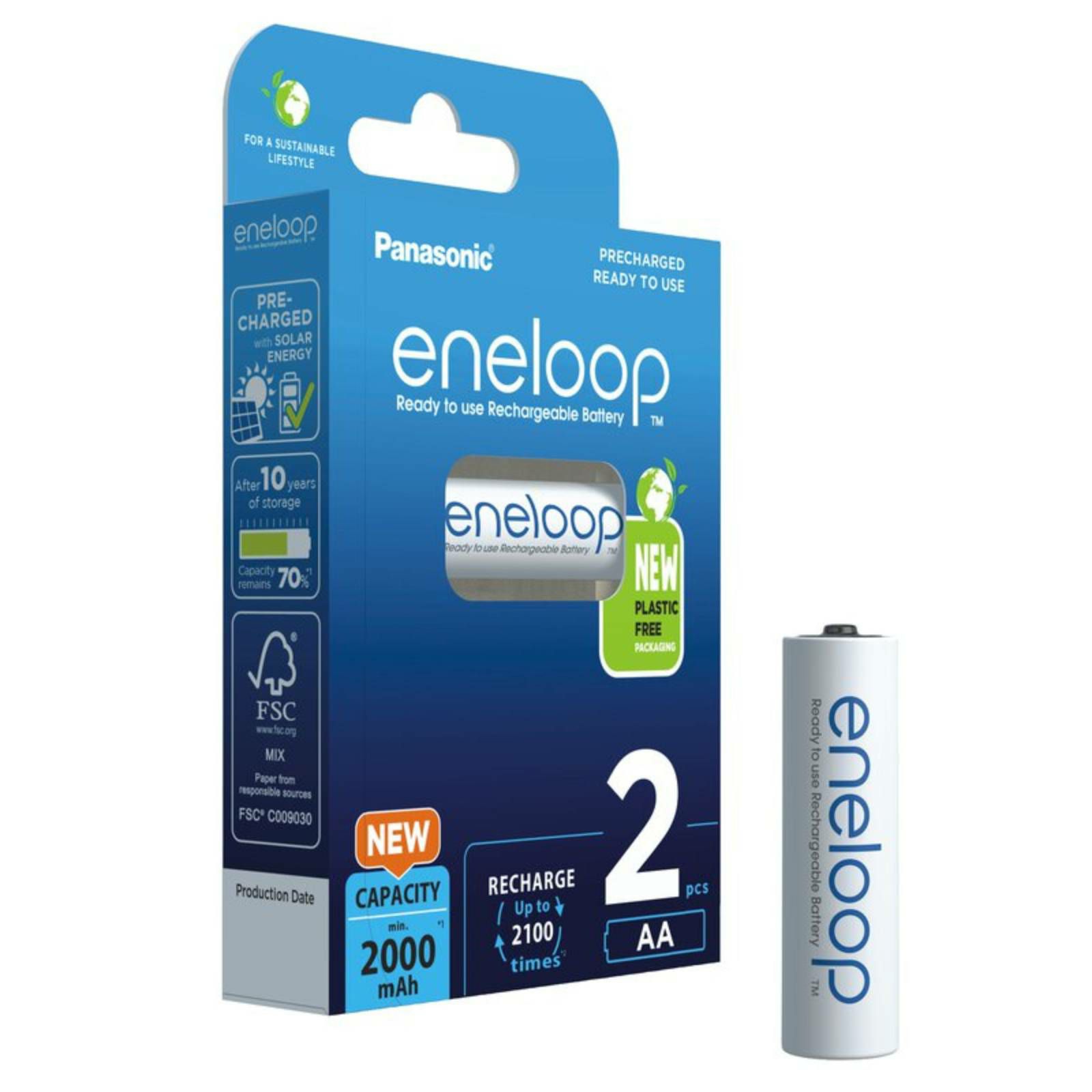 Panasonic Eneloop R6 AA 2000mAh 2xAA punjive baterije BK-3MCDE/2BE