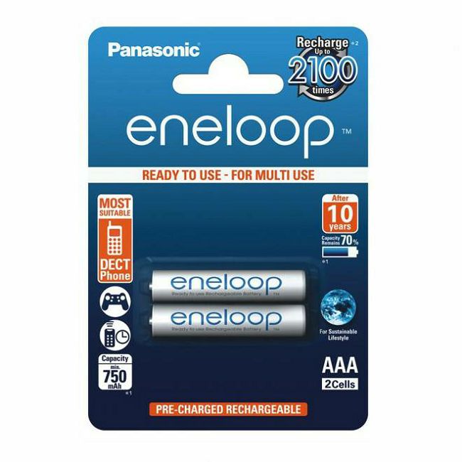 Panasonic Enelop 2xAAA R03 800mAh punjive baterije blister BK-4MCCE/2BE