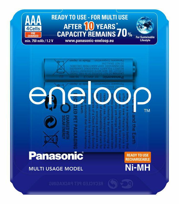 Panasonic Enelop 4xAAA R03 800mAh punjive baterije + kutijica za baterije blister BK-4MCCEC4BE