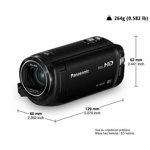 Panasonic HC-W580 FullHD HDR Movie digitalna kamera (HC-W580EP-K)