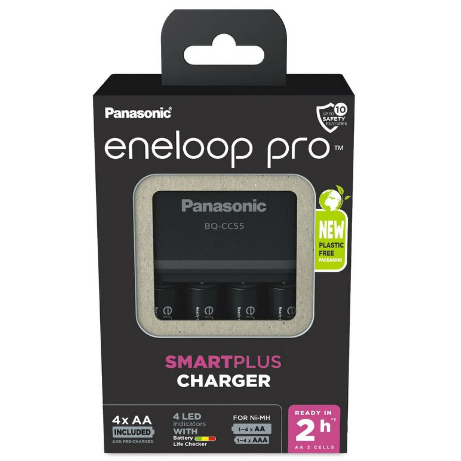 Panasonic Eneloop Fast charger BQ-CC55 + 4xAA R6/AA Eneloop PRO 2500mAh BK-3HCDE
