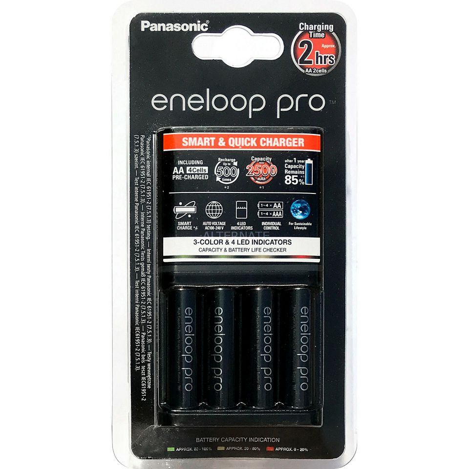 Panasonic Sanyo Eneloop punjač Smart Brzi + 4xAA Eneloop PRO punjive baterije K-KJ55HCD40E