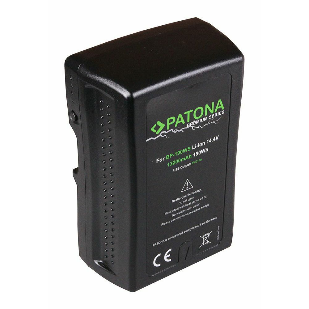 Patona baterija video V-Mount 13200mAh 190,1Wh 14.4V za Sony BP-190WS DSR 250P 600P 650P 652P BP150w, BP-150w, BPGL65, BP-GL65, BPGL95, BP-GL95, BPGL95A, BP-GL95A Broadcast battery