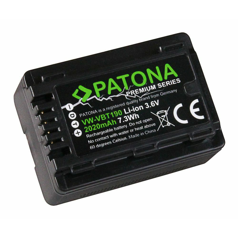Patona baterija za Panasonic VW-VBT190 Premium 2020mAh 3.6V 7.3Wh HC-V757 V777 VX878 WX979 V110, V120, V160, V210, V250EB, V270, V380, V550, V720, V727, V750EB, V757, V770EB, V777, VX870, VXF999, W580