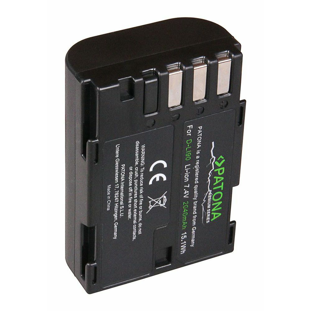 Patona baterija za Pentax D-Li90 Premium 2040mAh 7.2V 14.7Wh K01, K-01, K5, K-5, K5 II, K-5 II, K5 IIs, K-5 IIs, K645D, K7 DSLR, K-7 Lithium-Ion Battery Pack