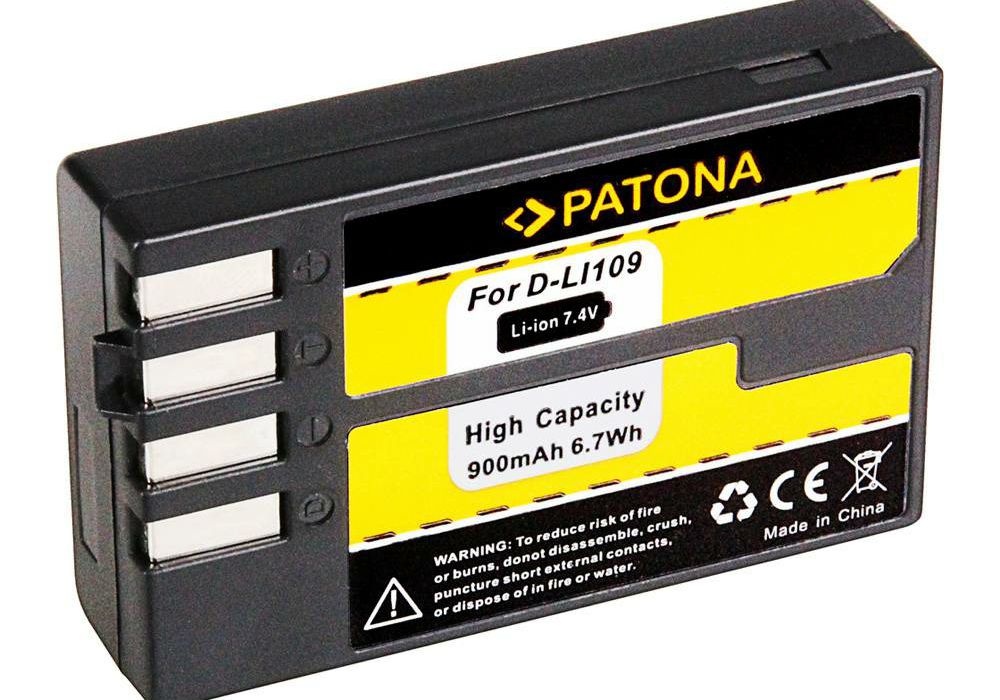 Patona D-Li109 900mAh 7.4V 6.6Wh baterija za Pentax K30 K-50 K-500 K2 K-2 K-R KR Li109 Lithium-Ion Battery Pack