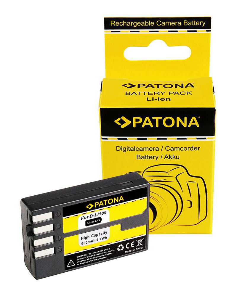 Patona D-Li109 900mAh 7.4V 6.6Wh baterija za Pentax K30 K-50 K-500 K2 K-2 K-R KR Li109 Lithium-Ion Battery Pack