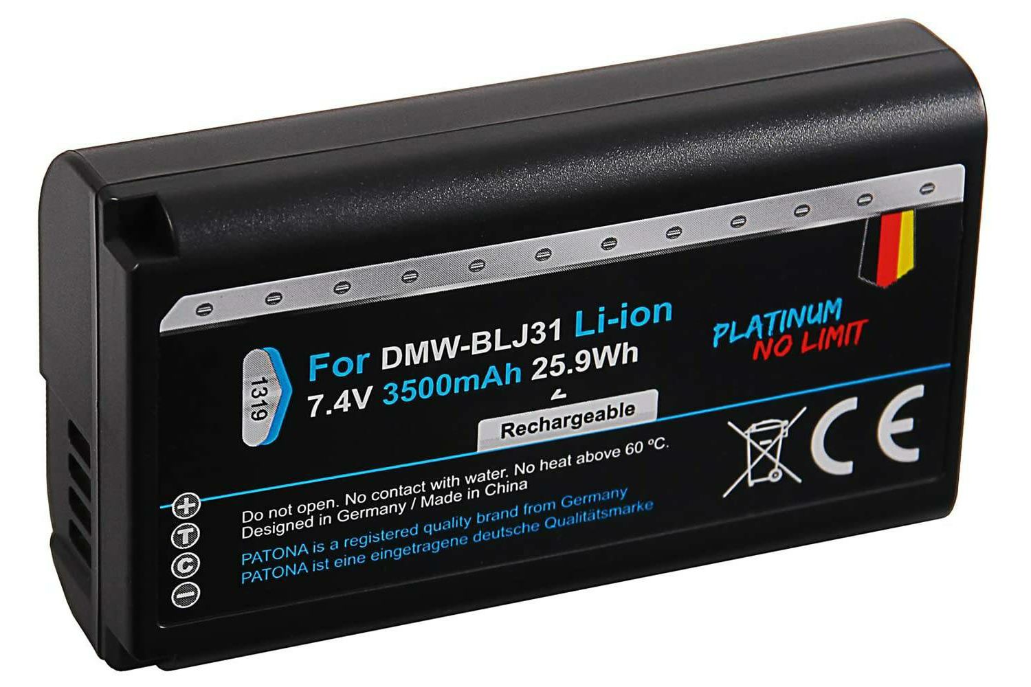 Patona DMW-BLJ31 Platinum 3500mAh 7.4V 25.9Wh baterija za Panasonic Lumix DC-S1, DC -S1R, S1, S1R, S1H, DC-S1H Lithium-Ion Battery Pack