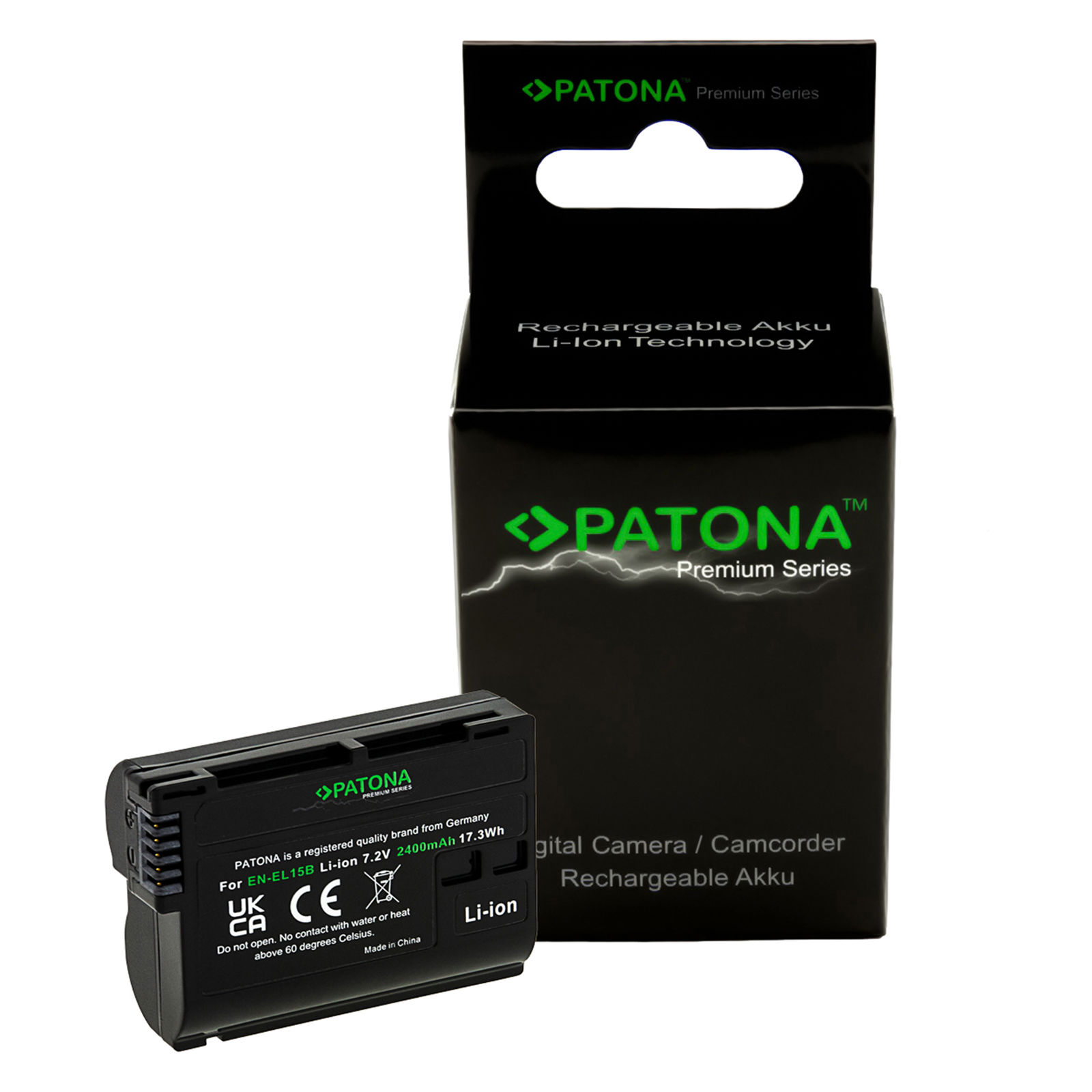 Patona EN-EL15b Premium 2400mAh 17,3Wh 7.2V baterija za Nikon Z7, Z6, D850, D750, D500, D810, D610, D600, D7200, D7100, D7000, D800, D810A, D800E, 1 V1