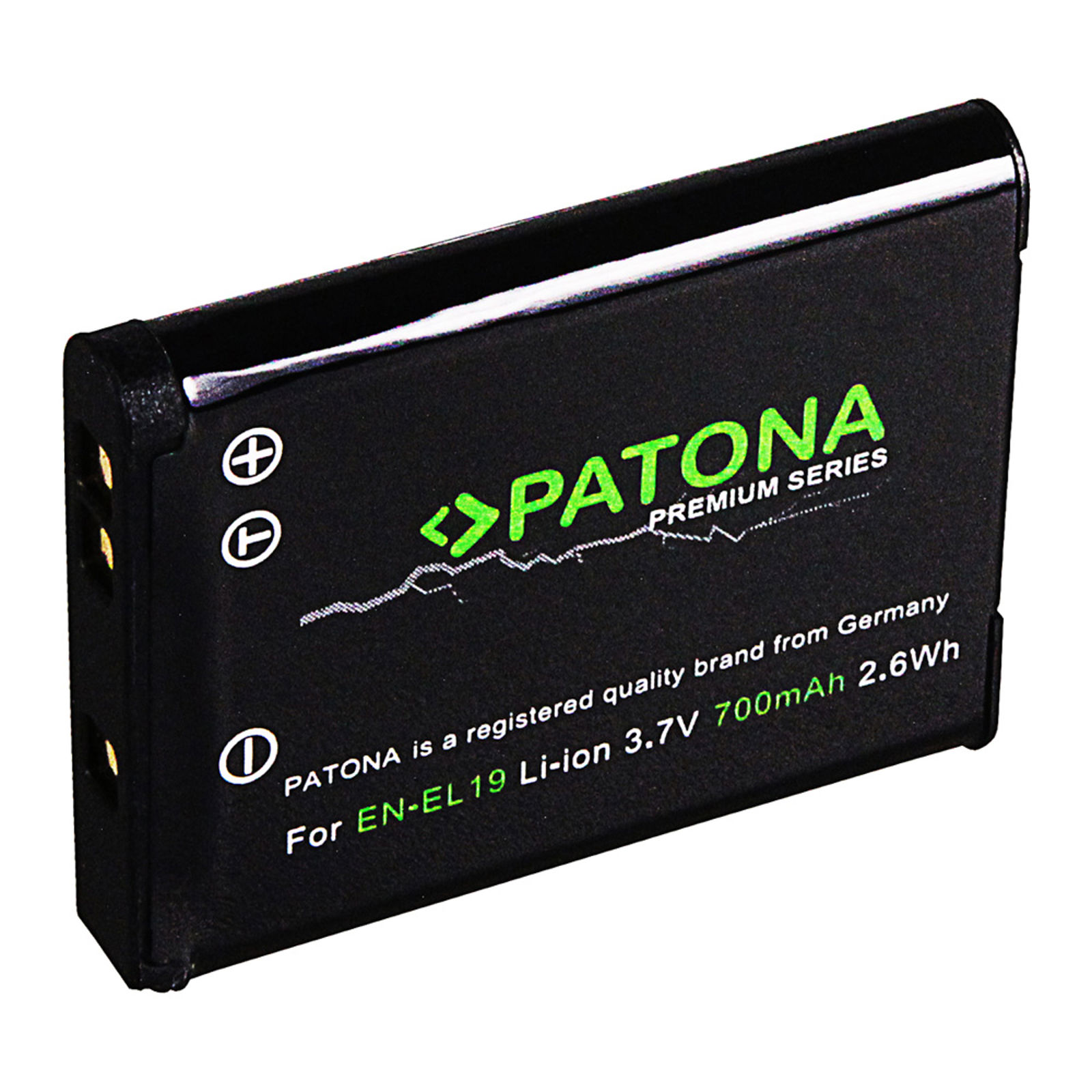 Patona EN-EL19 Premium 700mAh 2,6Wh 3.7V baterija za Nikon Coolpix P330 GPS, S33, S32, S100, S2500, S2700, S2600, S2900, S3100, S3300, S3500, S3600, S3700, S4150, S4300, S5200, S6500, S6800, S6900
