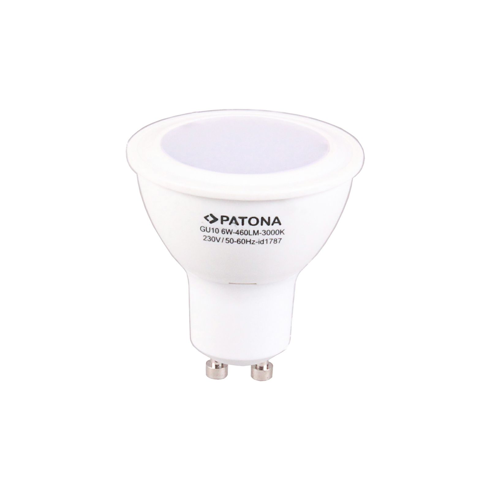 Patona LED GU10 SMD 2835 6W 50x55mm 460LM 3000K 230V/50-60Hz A+ 100 warmwhite milkcover plastic body