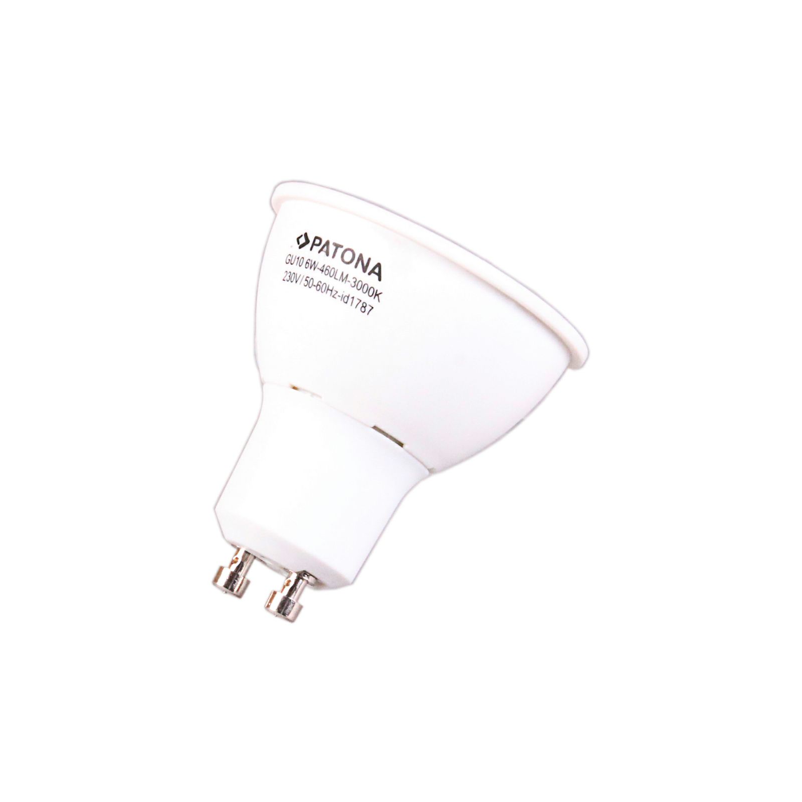 Patona LED GU10 SMD 2835 6W 50x55mm 460LM 3000K 230V/50-60Hz A+ 100 warmwhite milkcover plastic body