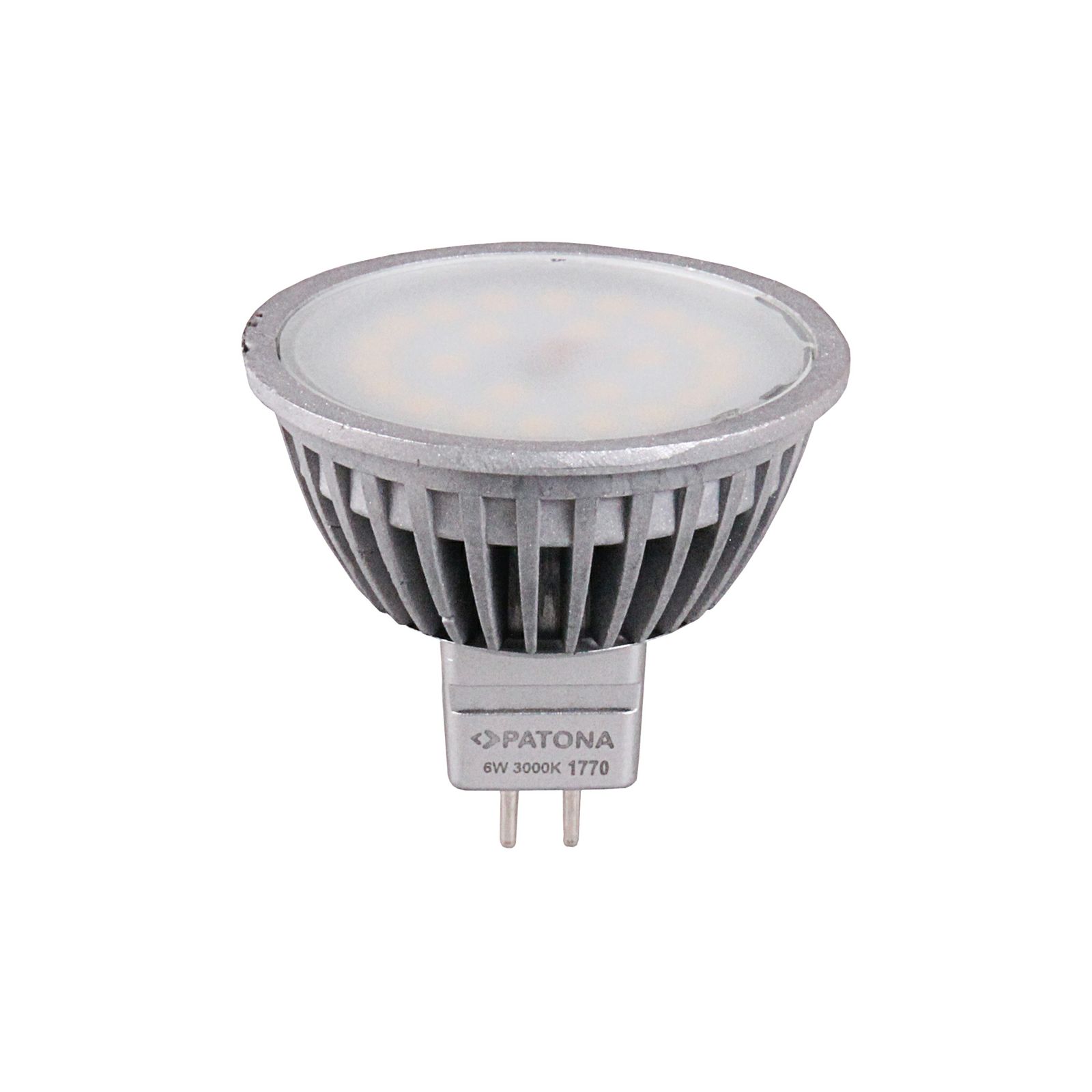 Patona LED MR16 SMD 2835 50x50mm 6W 230V 3000K 5600lm A+ 120 warmwhite milkcover aluminium body Class B