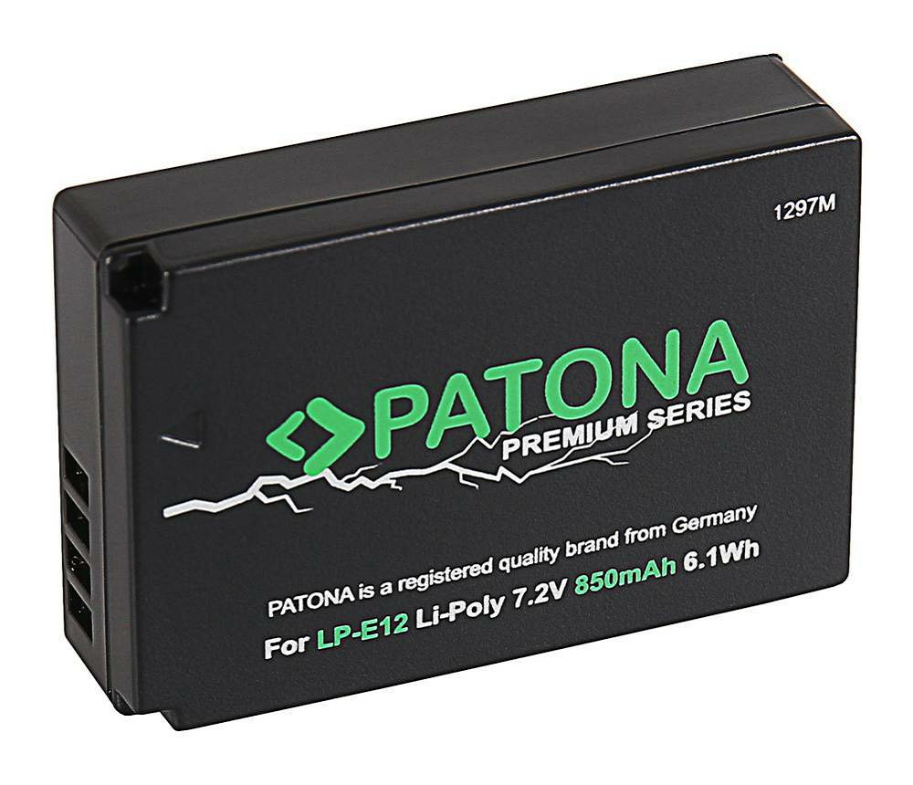 Patona LP-E12 Premium 850mAh 7.2V 6.1Wh baterija za Canon EOS M50, M100, 100D, EOS M, Rebel SL1