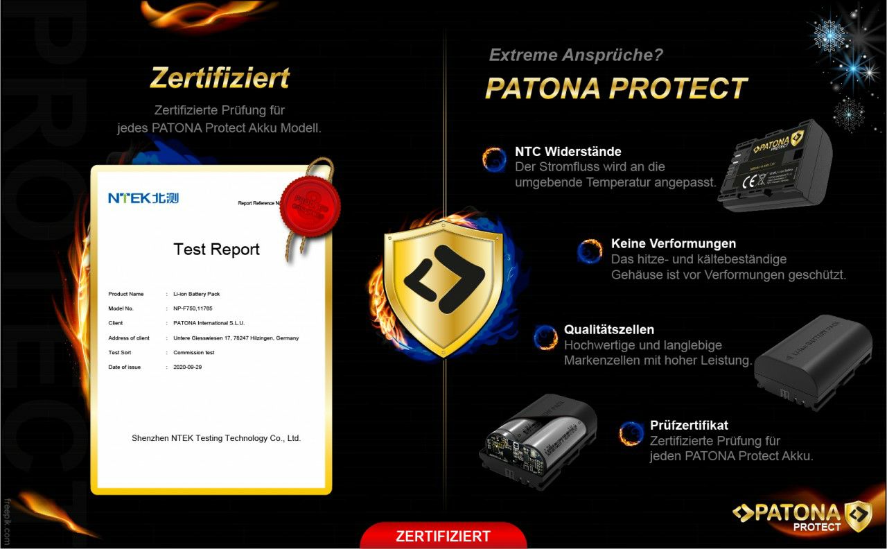 Patona LP-E6NH Protect 2250mAh 7.2V 16.2Wh baterija za Canon EOS R5 EOS R6