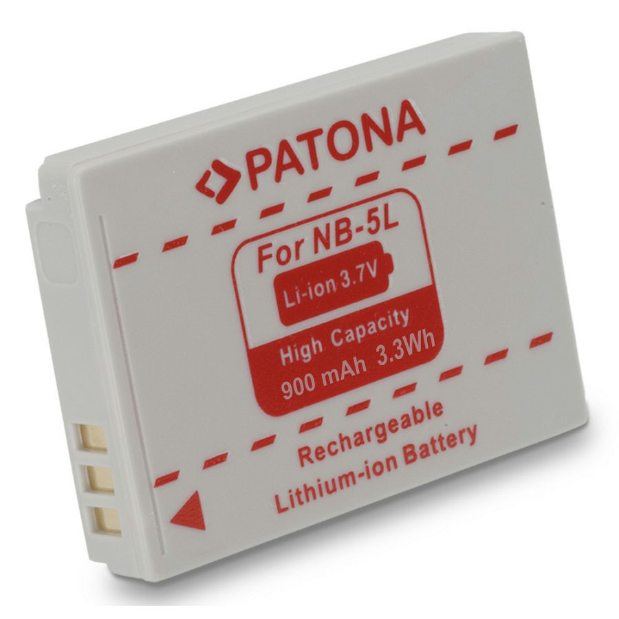 Patona NB-5L NB5L 900mAh 3.7V 3.3Wh baterija za Canon Ixus 800is, 850is, 90IS, Powershot SD700, SX200 IS
