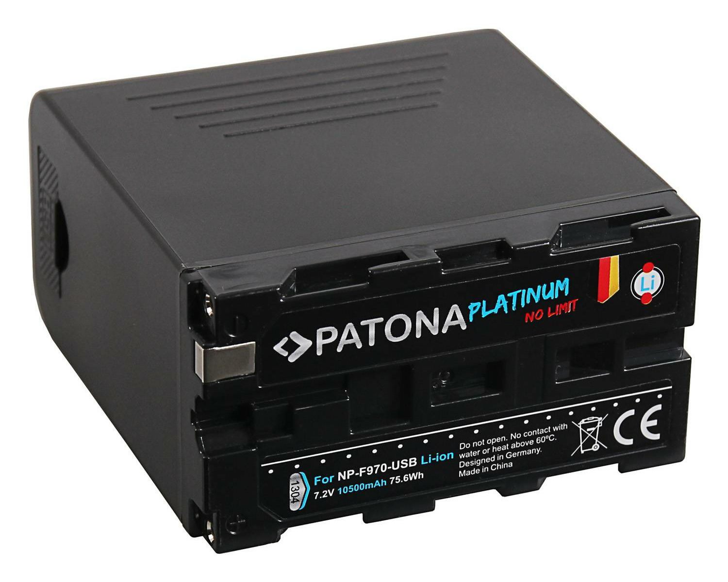 Patona NP-F970 Platinum 10500mAh 75.6Wh 7.2V baterija za Sony, Atomos, Aputure s NP-Fxxx prihvatom NP-F530, NP-F550, NP-F730, NP-F750, NP-F770, NP-F930, NP-F950, NP-F960, NP-F970, NP-F975, NP-F990