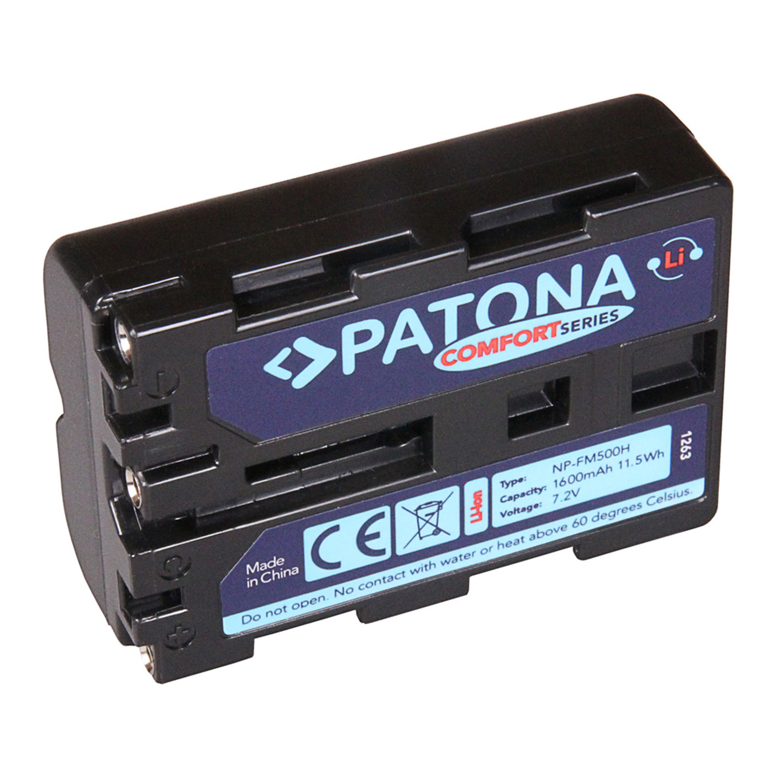 Patona NP-FM500H Comfort 1600mAh 11,5Wh 7.2V baterija za Sony A99, A77, A65, A58, A57, A900, A850, A200, A300, A350, A450, A500, A550, A700, SLT-A57, SLT-A58, SLT-A65, SLT-A77, SLT-A99, A100 A100H