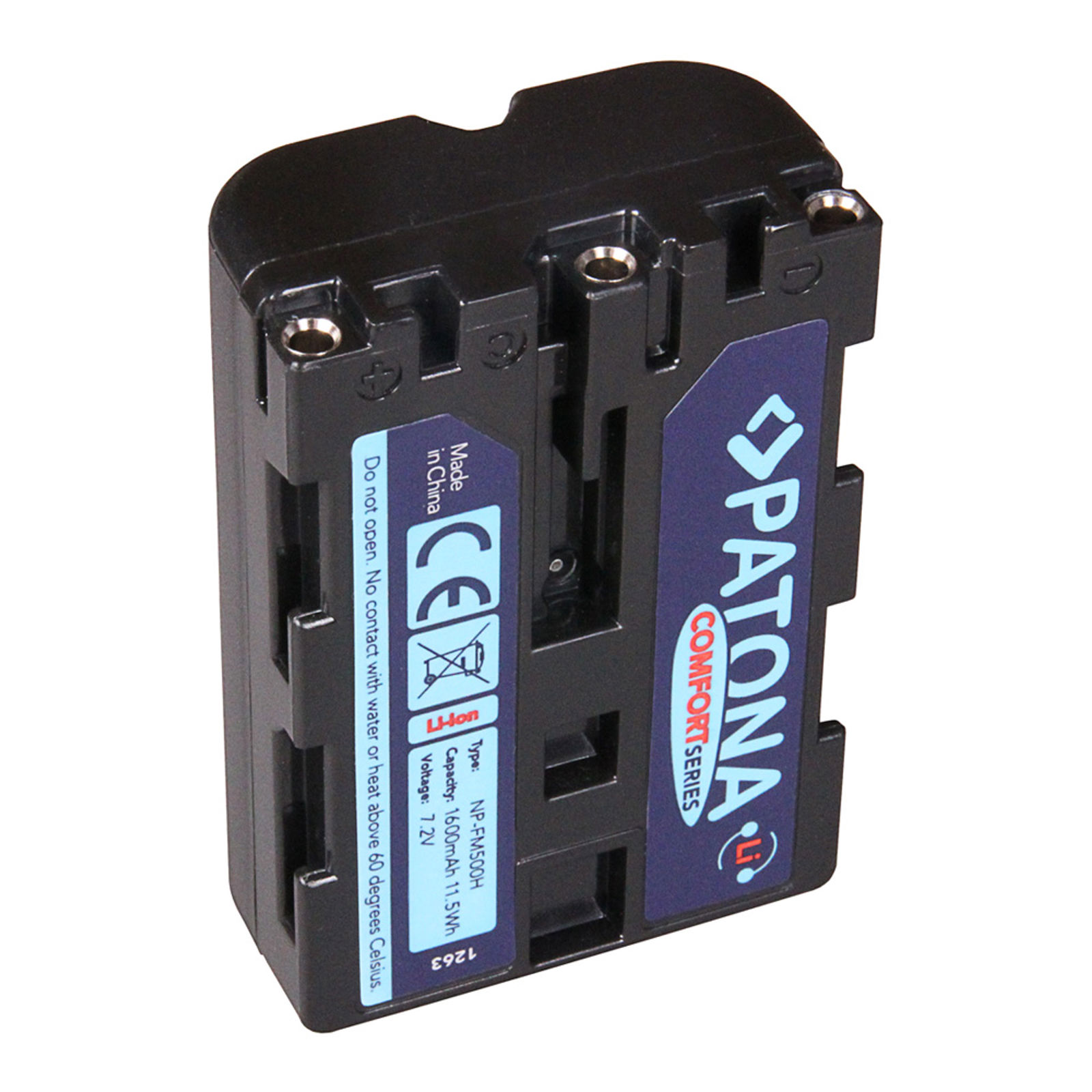 Patona NP-FM500H Comfort 1600mAh 11,5Wh 7.2V baterija za Sony A99, A77, A65, A58, A57, A900, A850, A200, A300, A350, A450, A500, A550, A700, SLT-A57, SLT-A58, SLT-A65, SLT-A77, SLT-A99, A100 A100H