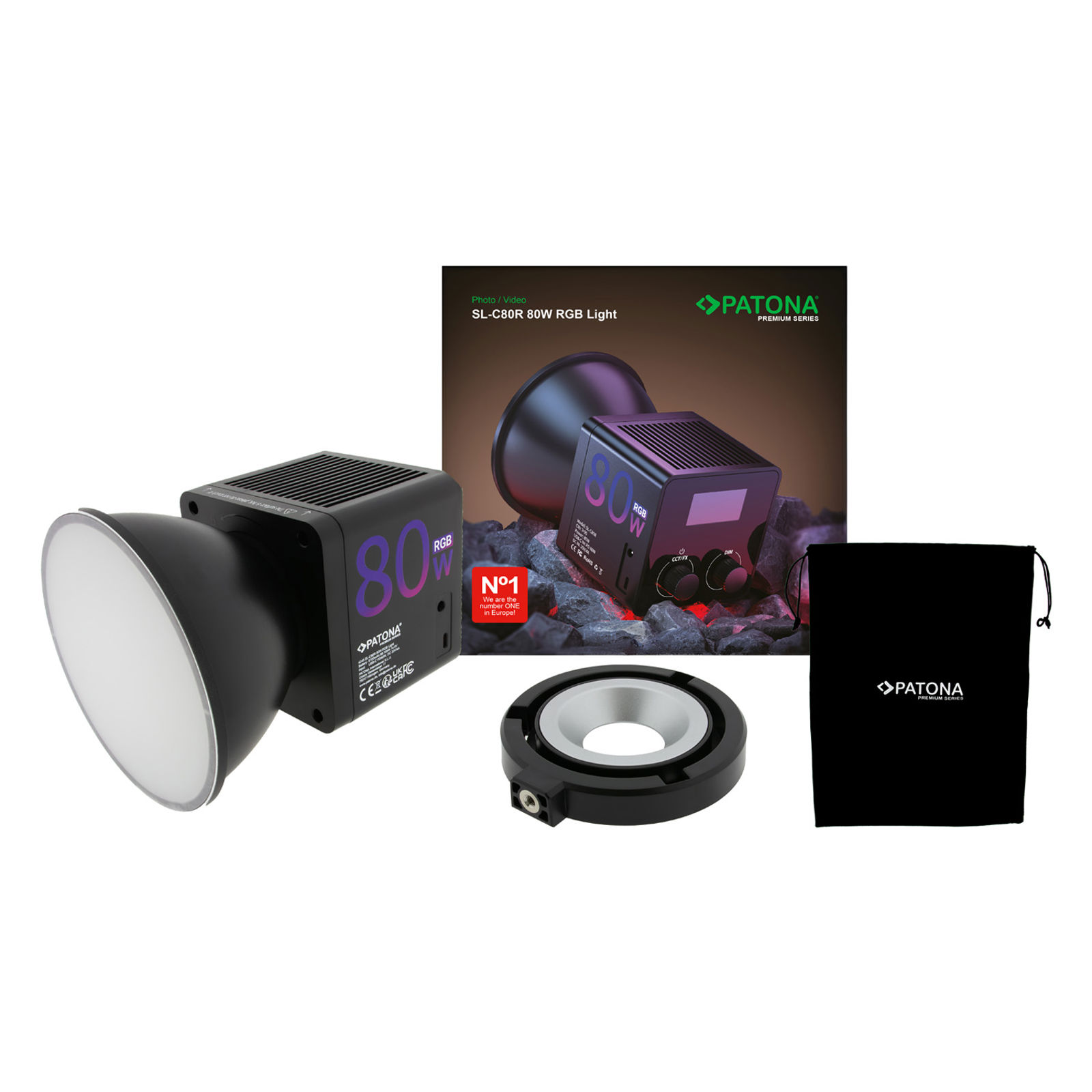 Patona Premium SL-80R 80W RGB COB 6700mAh Light including bag LED video rasvjeta (SL-C80R)